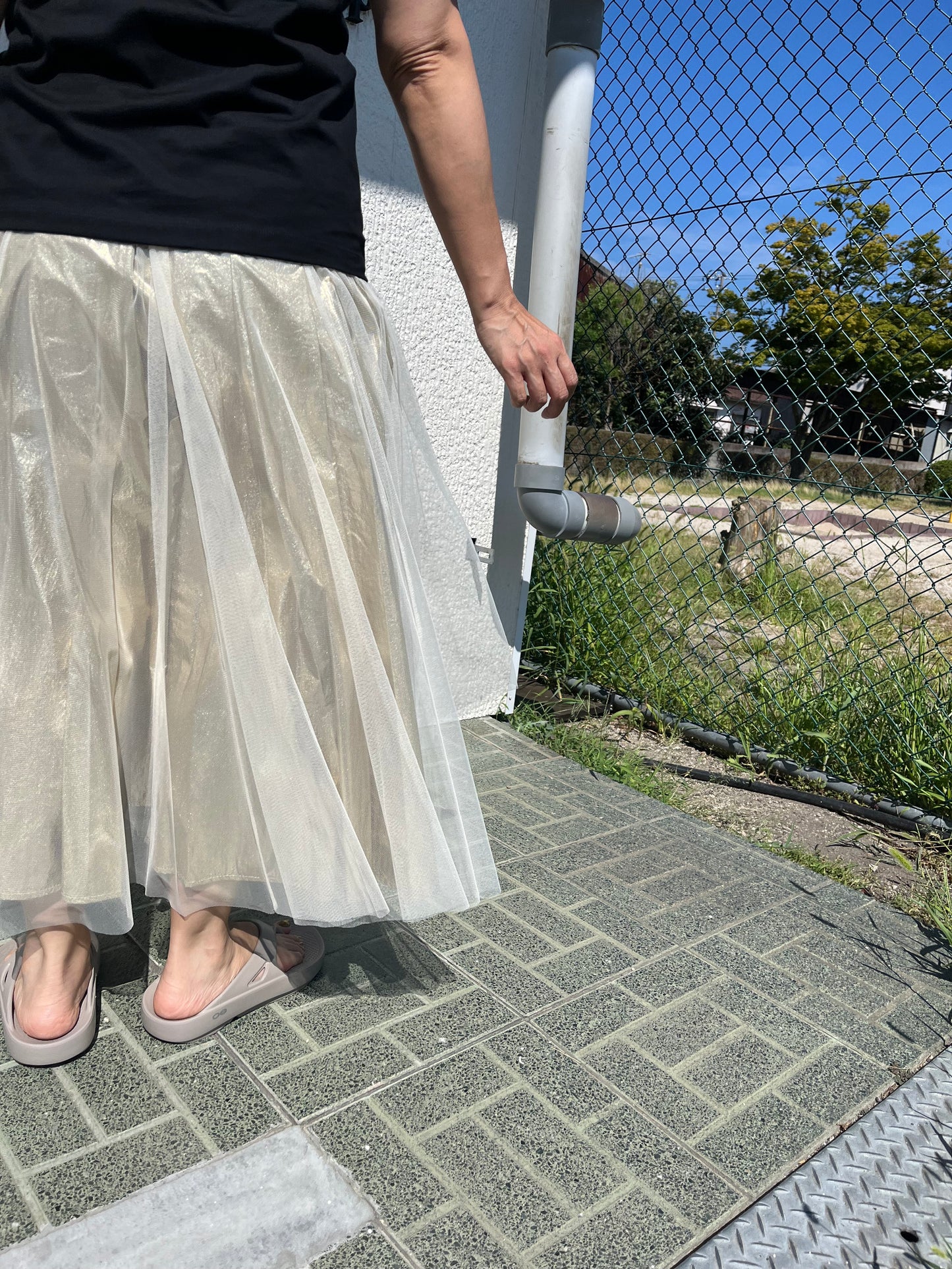 シアーゴールドロングスカート