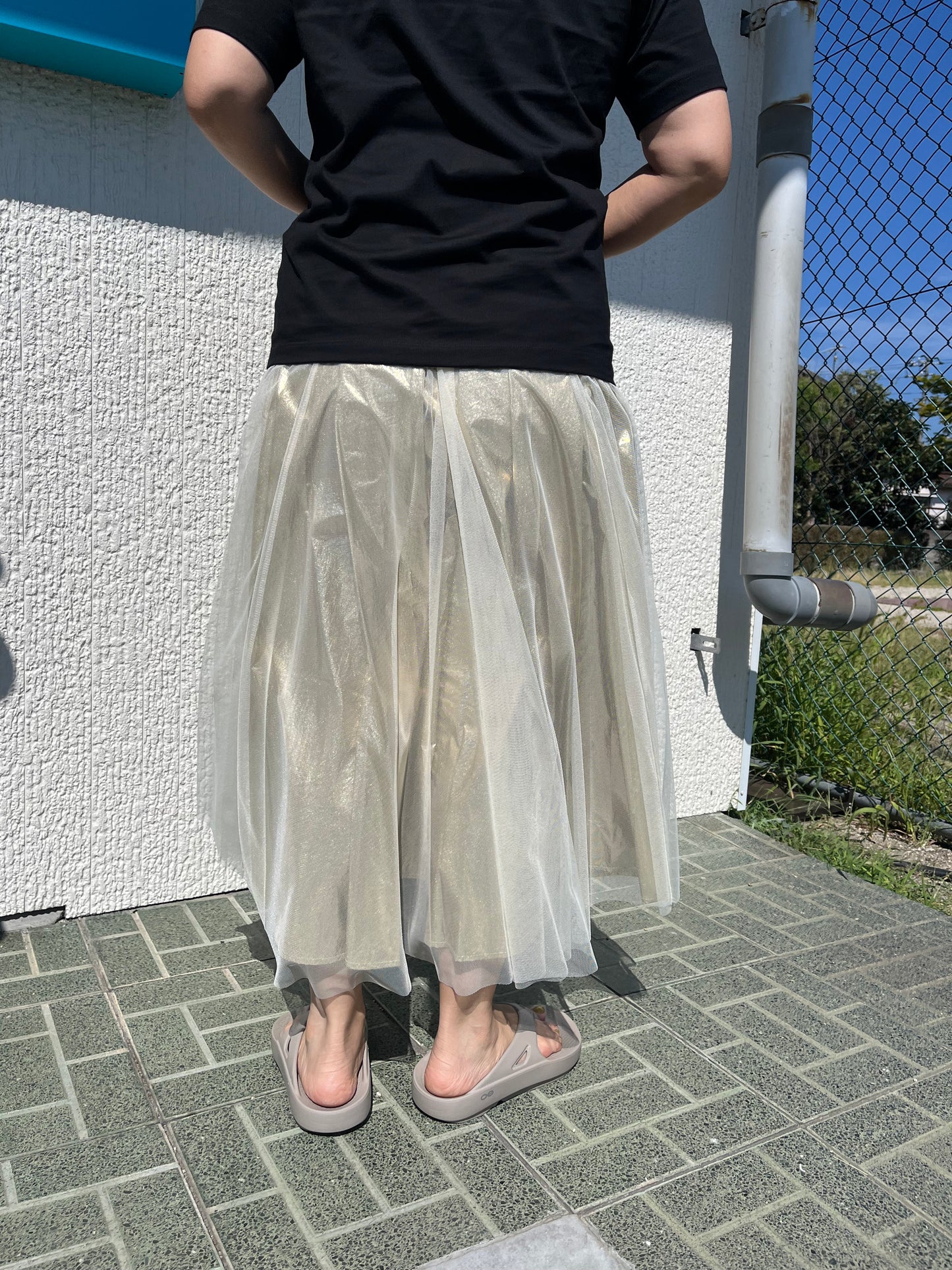 シアーゴールドロングスカート
