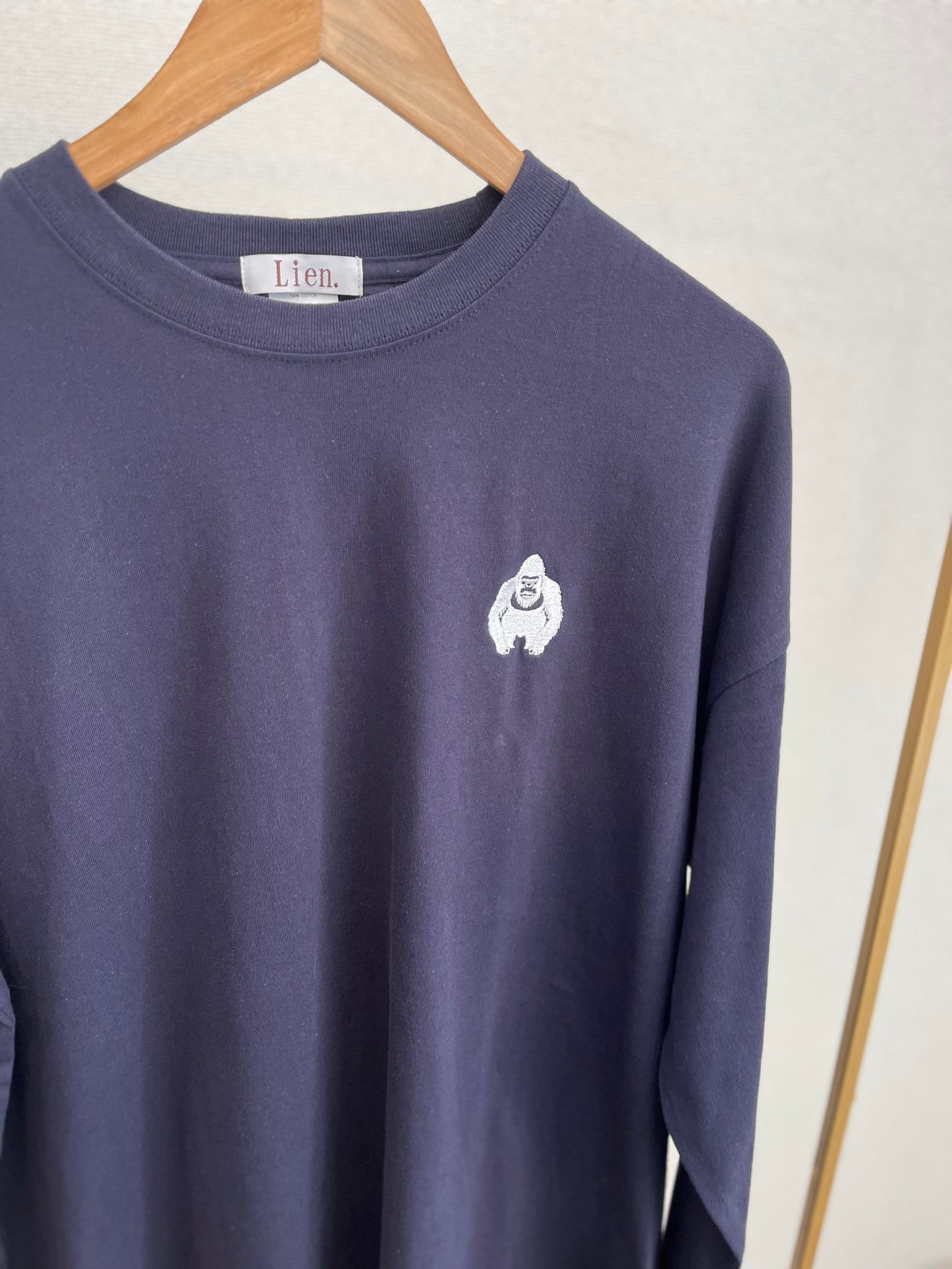 刺繍ゴリラ ビックシルエットロンT