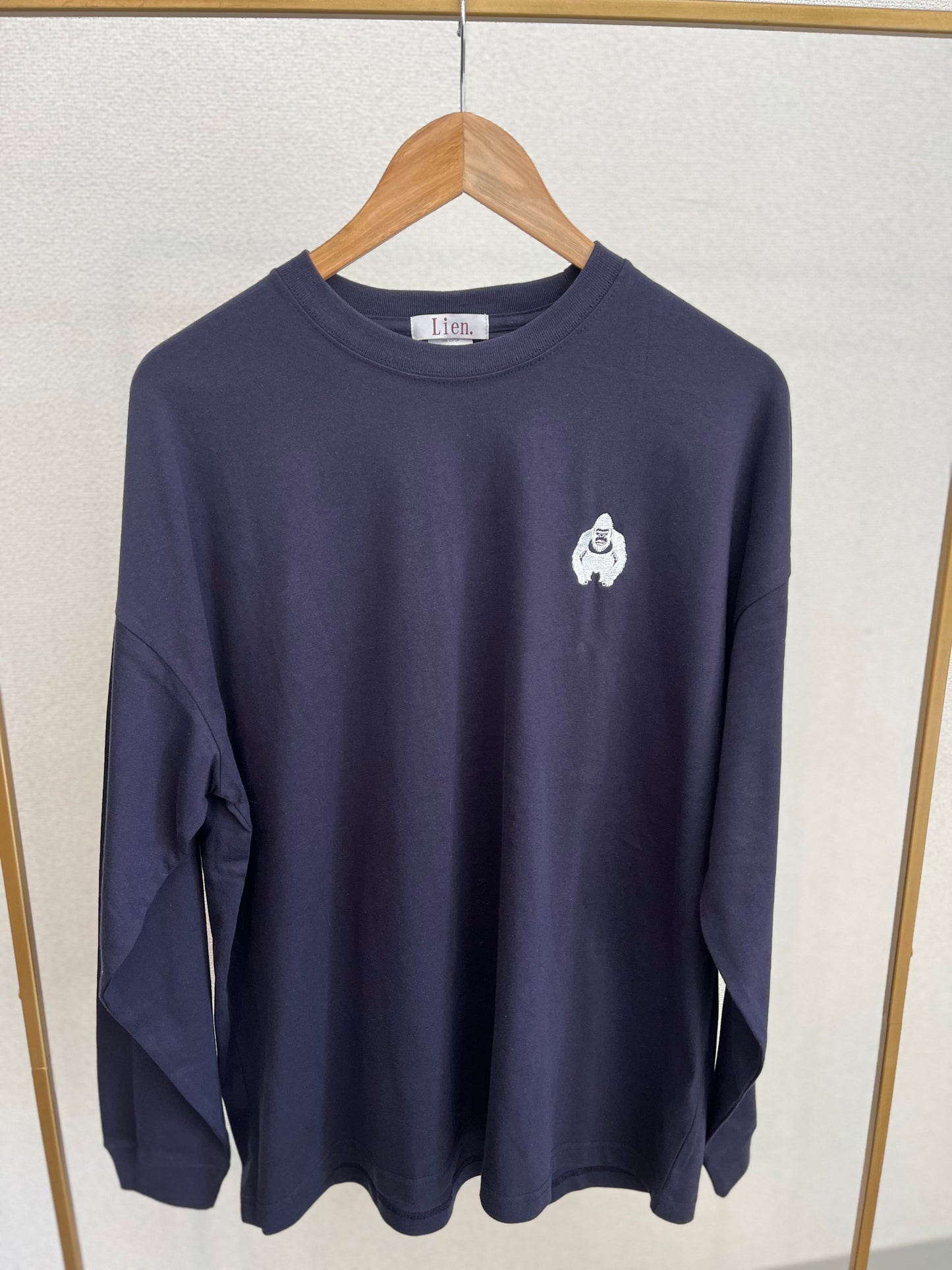 刺繍ゴリラ ビックシルエットロンT
