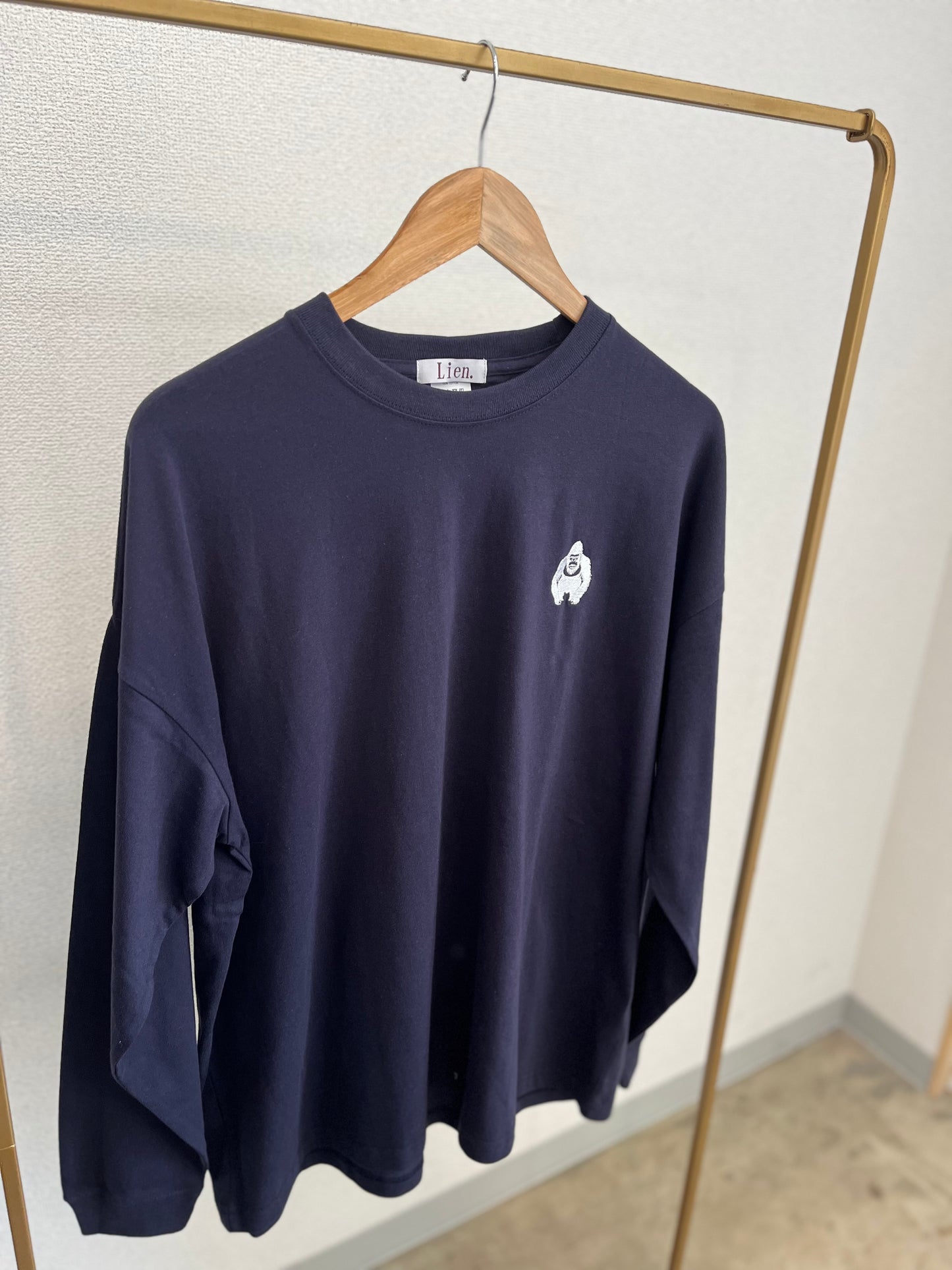 刺繍ゴリラ ビックシルエットロンT