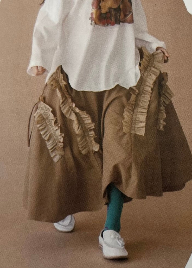ドローストリングフリルスカート